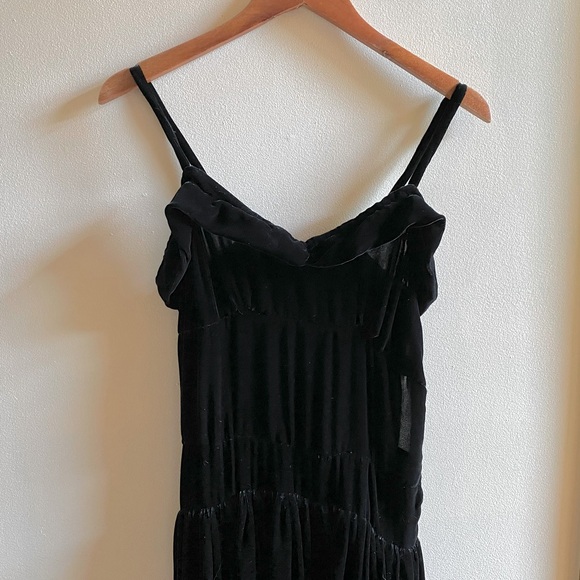 1930s black velvet dress - Picture 1 of 7